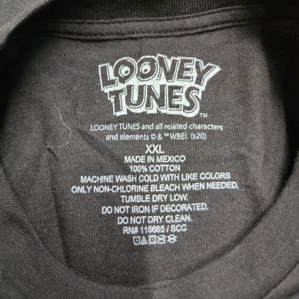 Looney Tunes Shirt Men's Black Short Sleeve Thats All Folks Graphic Size 2XL - Picture 4 of 9